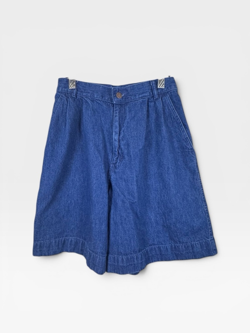 VTG Calvin Klein Denim Bermuda Shorts Size 8 High Waisted 90's Supermodel